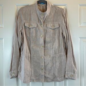 J. McLaughlin Natural 100% Linen Button Up Jacket